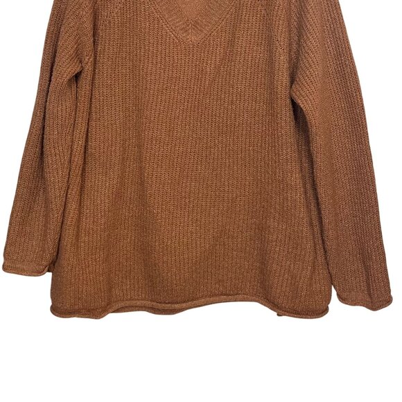 Sonoma Vneck Sweater Womens 2X Rust Brown Color Oversize Winter Fall - Picture 4 of 7